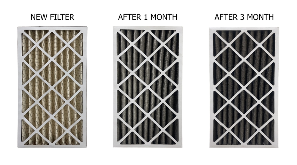 Comparison of new and used air filters.